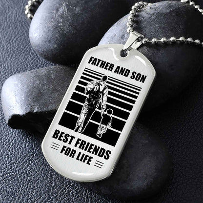 Family Military Chain Silver Plated 18K Gold Plated Father And Son Best Friend For Life Gift For Your Son