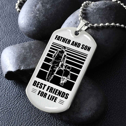 Family Military Chain Silver Plated 18K Gold Plated Father And Son Best Friend For Life Gift For Your Son