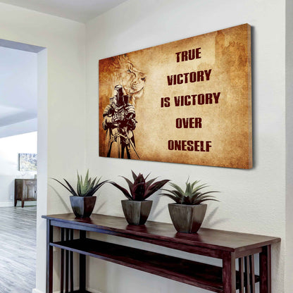 Knight Templar Poster Canvas True Victory Is Victory Over Oneself Gift For Your Friend