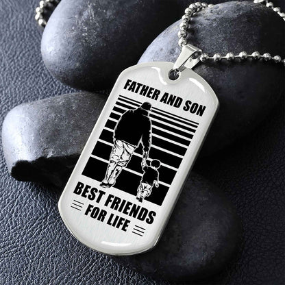Family Military Chain Silver Plated 18K Gold Plated Father And Son Best Friend For Life Gift For Your Son
