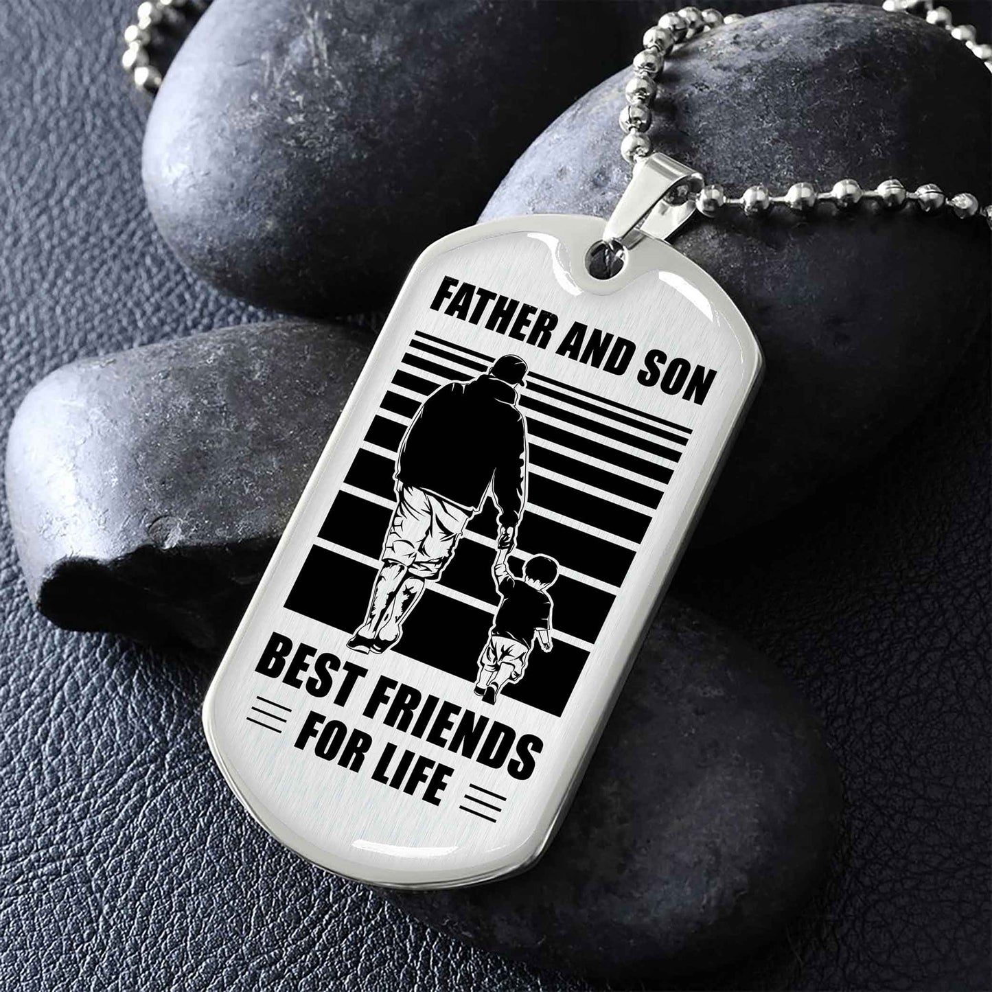 Family Military Chain Silver Plated 18K Gold Plated Father And Son Best Friend For Life Gift For Your Son