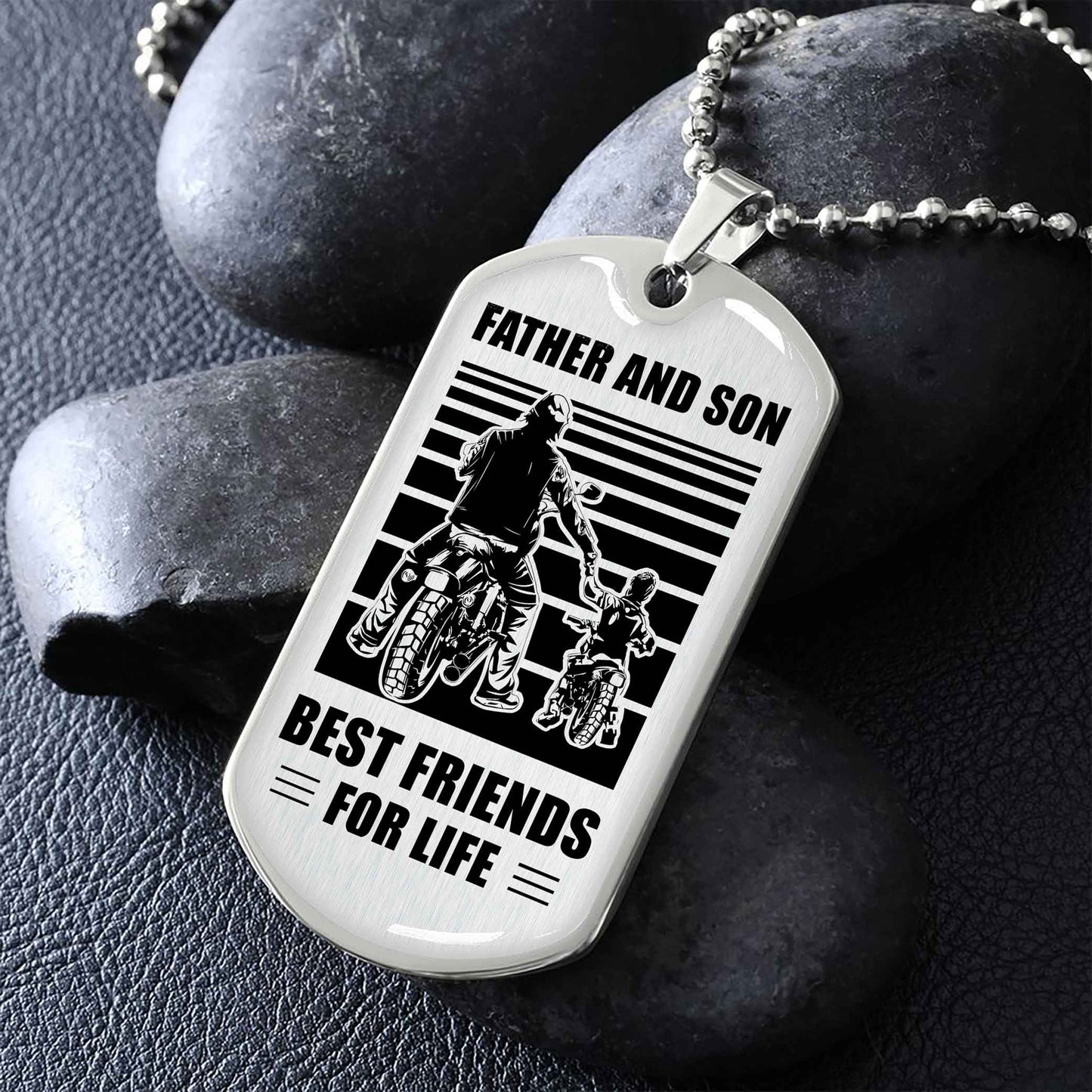 Family Military Chain Silver Plated 18K Gold Plated Father And Son Best Friend For Life Gift For Your Son