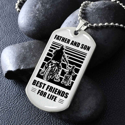 Family Military Chain Silver Plated 18K Gold Plated Father And Son Best Friend For Life Gift For Your Son