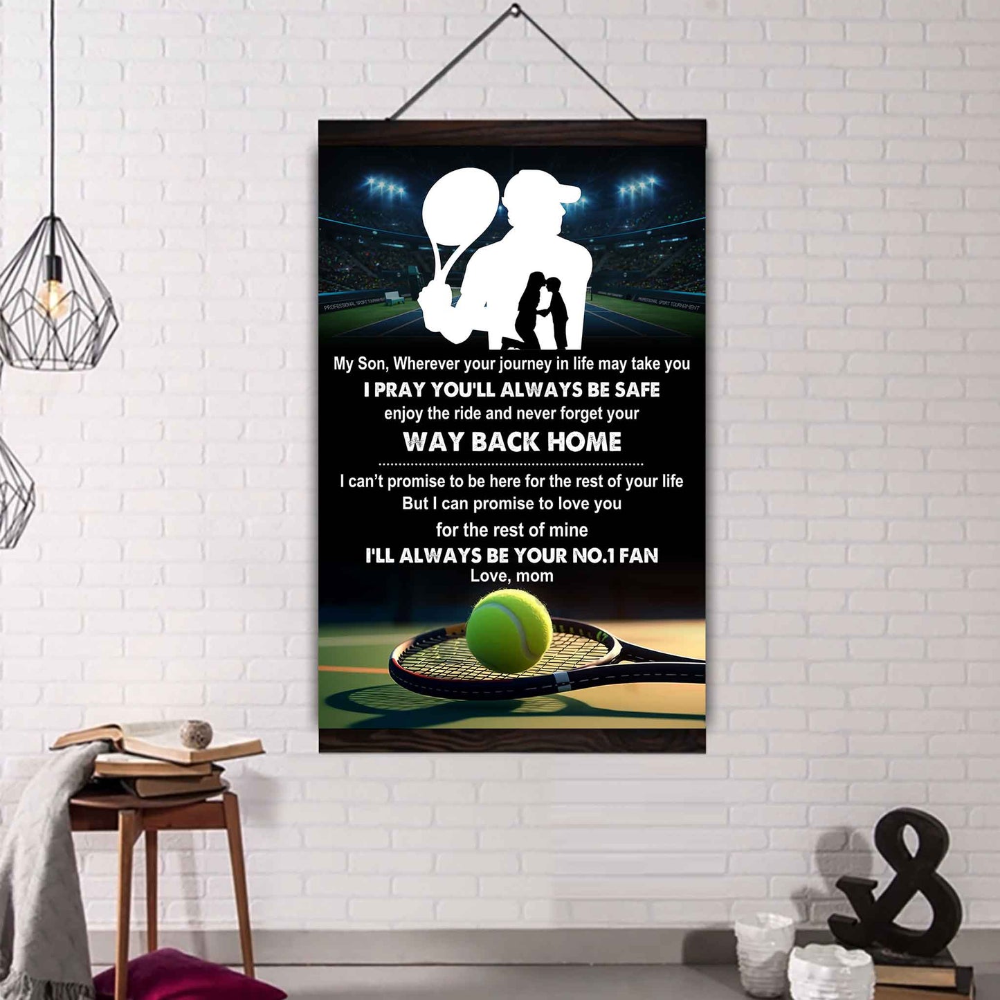 Baseball Poster Canvas Mom To Son - Never Forget Your Way Back Home I Will Always Your No 1 Fan