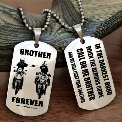 Knight templar Engraved Double Sided Dog Tag Call On Me Brother NAG Brothers Forever We Will Fight Them Together