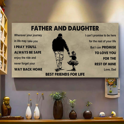 Knight Templar Father And Daughter Best Friends For Life - Ver 2 Never Forget Your Way Back Home Poster Canvas Gift For Son From Father