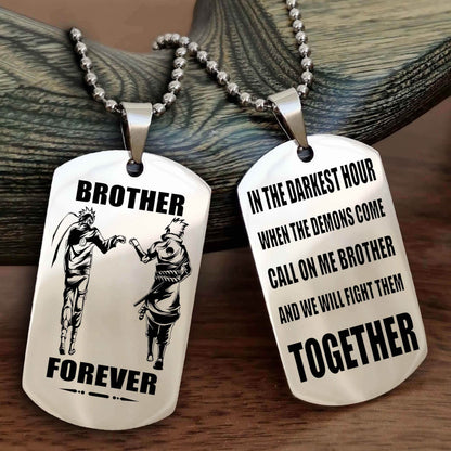 DRB Personalized Double Sided Dog Tag For My Brother - Call On Me Brother And We Will Fight Them Together Gift For Your Friend