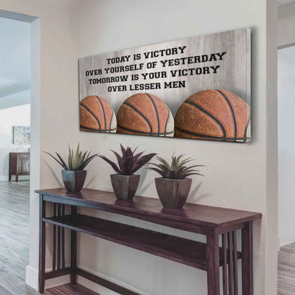 Hockey Poster Canvas - Today Is Victory Over Yourself Over Yourself Of Yesterday Tomorrow Is Your Victory Over Lesser Men