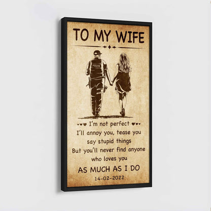 Biker Poster Canvas To My Wife - I Am Not Perfect