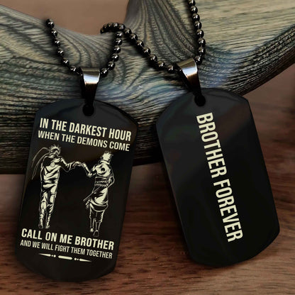 Biker Customizable engraved NAG dog tag double sided gift from brother, brother forevers