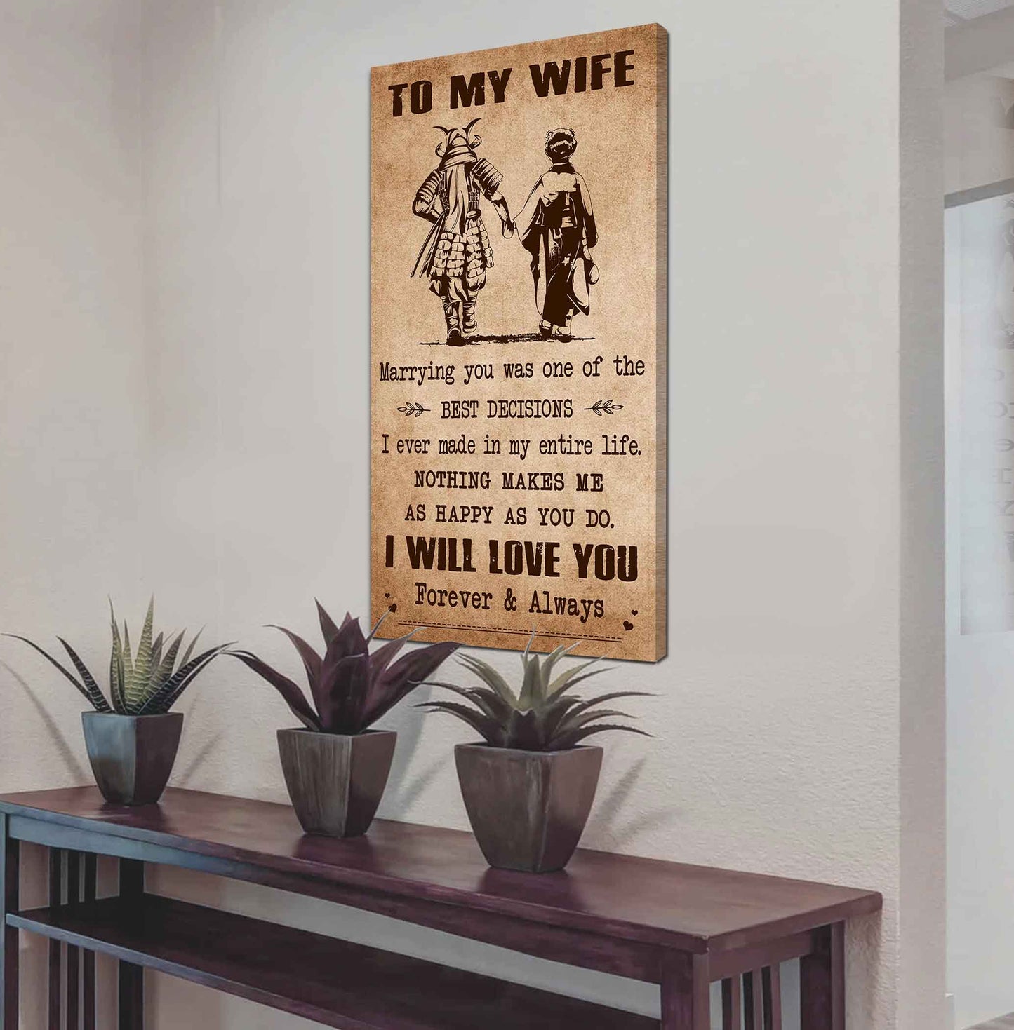 Family Poster Canvas To My Wife Marrying You Was One Of The Best Decisions - I Will Love You Forever And Always Gift For Your Wife