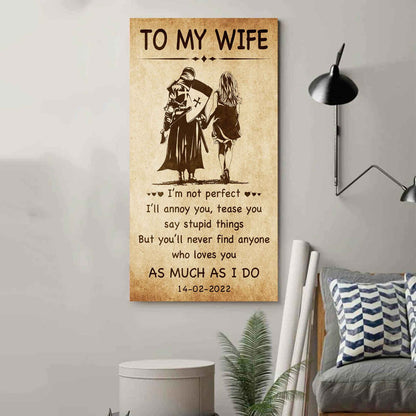 Biker Poster Canvas To My Wife - I Am Not Perfect