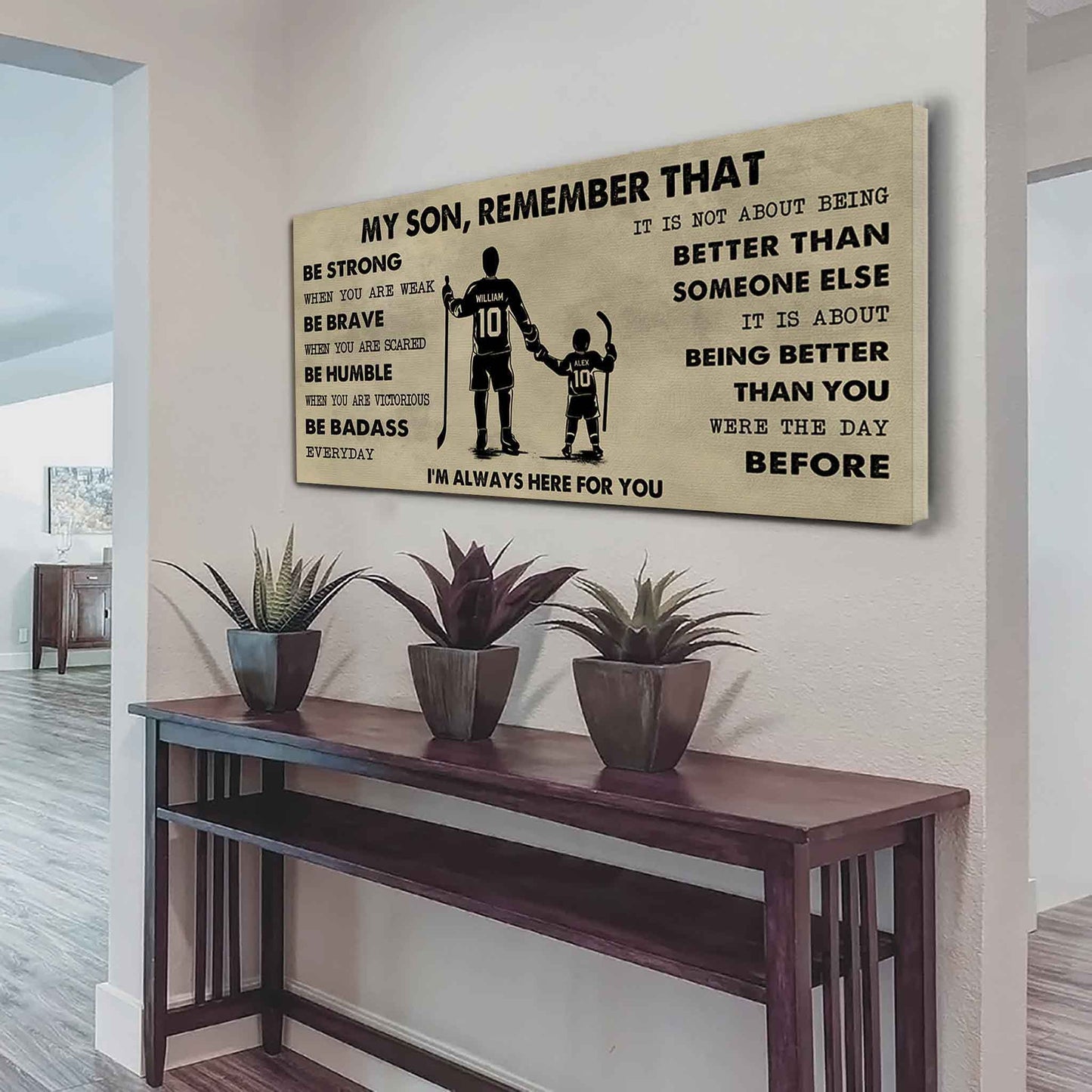 Personalized DRB Poster Canvas - My Son Remember That Be Strong When You Are Weak Be Badass Everyday