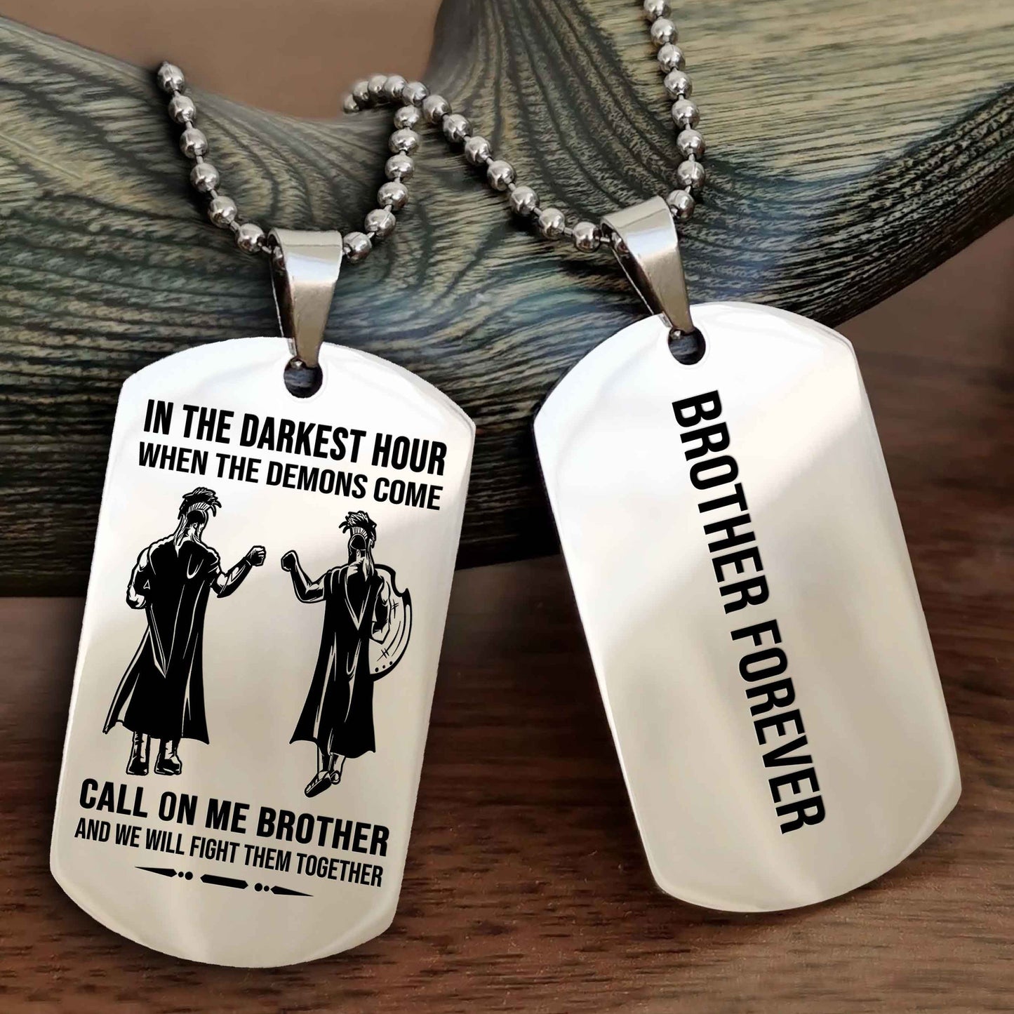 DRB Customizable engraved black dog tag double sided gift from brother, brother forevers