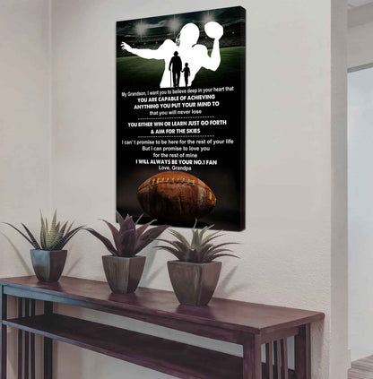 Hockey Poster Canvas Granpa To Grandson - That You Will Never Lose You Either Win Or Learn I Will Always Your No 1 Fan