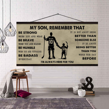 Personalized DRB Poster Canvas - My Son Remember That Be Strong When You Are Weak Be Badass Everyday