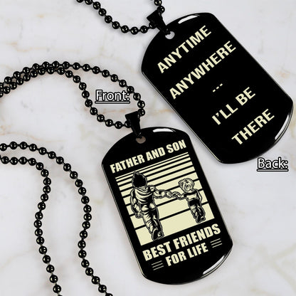 NVL Personalized Double Sided Dog Tag Father And Son Best Friends For Life - Message on the back side
