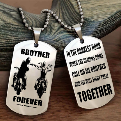 Knight Templar Personalized Double Sided Dog Tag For My Brother - Call On Me Brother And We Will Fight Them Together Gift For Your Friend
