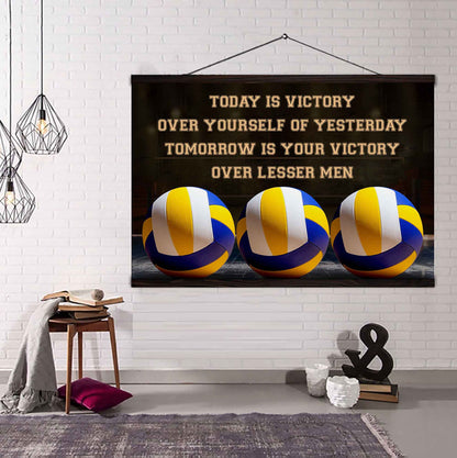 Sport Poster Canvas Today Is Victory Over Your Self Best Gift With Motivation Quotes
