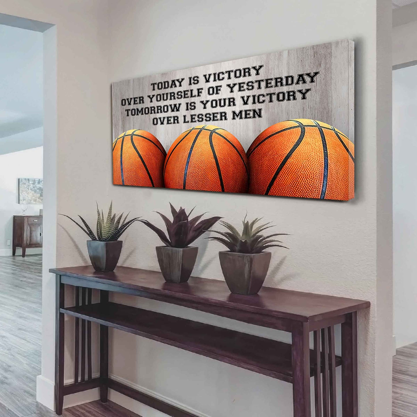 American Football Poster Canvas - Today Is Victory Over Yourself Over Yourself Of Yesterday Tomorrow Is Your Victory Over Lesser Men
