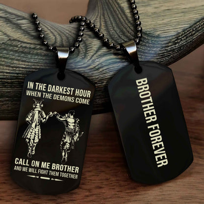 Brotherhood Dog Tag Necklace – Custom Engraved, Double-Sided Gift for Brothers