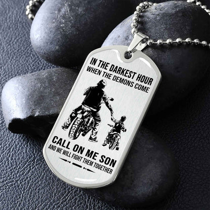 DRB Military Chain Silver Plated 18K Gold Plated Call On Me Son Gift For Your Son