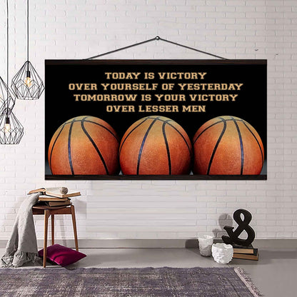 Hockey Poster Canvas - Today Is Victory Over Yourself Over Yourself Of Yesterday Tomorrow Is Your Victory Over Lesser Men