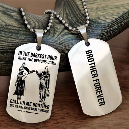 Brotherhood Dog Tag Necklace – Custom Engraved, Double-Sided Gift for Brothers