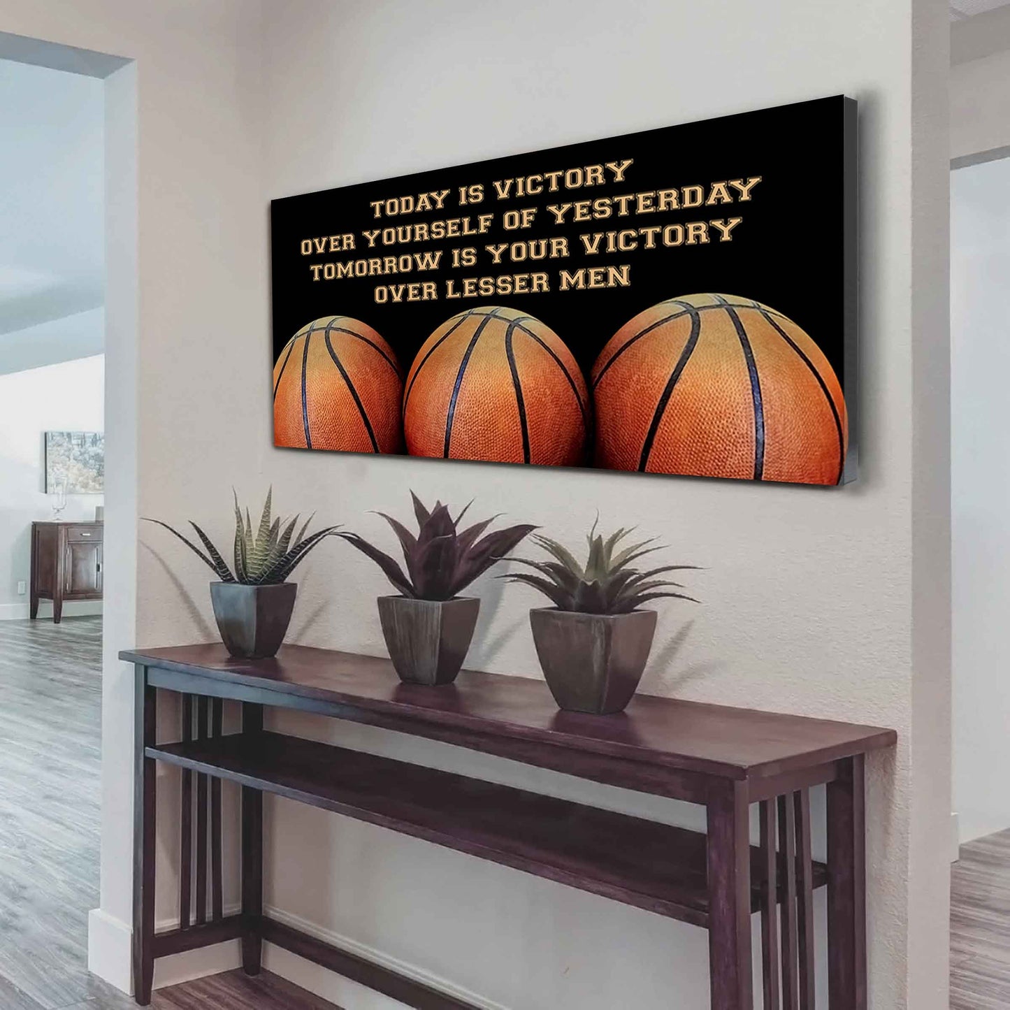 American Football Poster Canvas - Today Is Victory Over Yourself Over Yourself Of Yesterday Tomorrow Is Your Victory Over Lesser Men