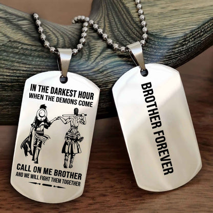 Brotherhood Dog Tag Necklace – Custom Engraved, Double-Sided Gift for Brothers