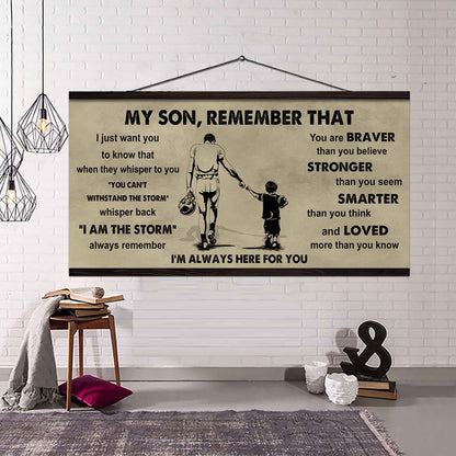 Personalized Sport Poster Canvas -  My Son Remember That Whisper Back I Am The Storm