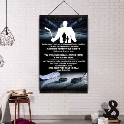 American Football Poster Canvas Grandma To Grandson - That You Will Never Lose You Either Win Or Learn I Will Always Your No 1 Fan