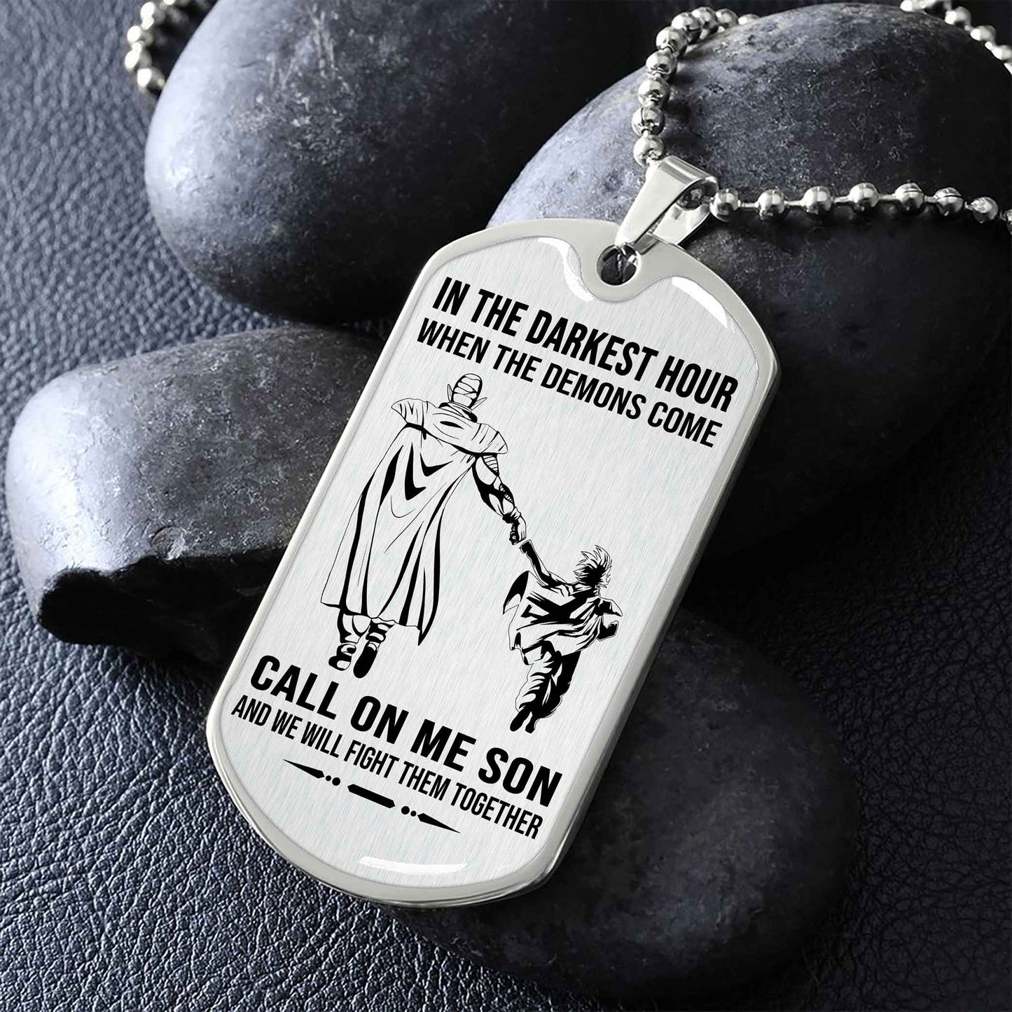 DRB Military Chain Silver Plated 18K Gold Plated Call On Me Son Gift For Your Son
