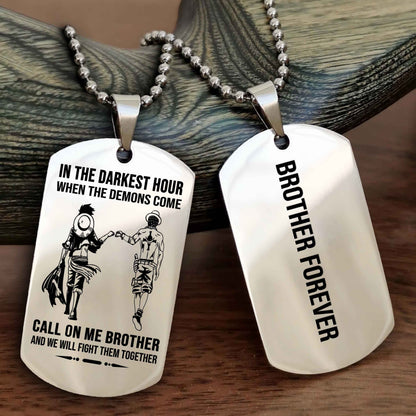 DRB Customizable engraved black dog tag double sided gift from brother, brother forevers