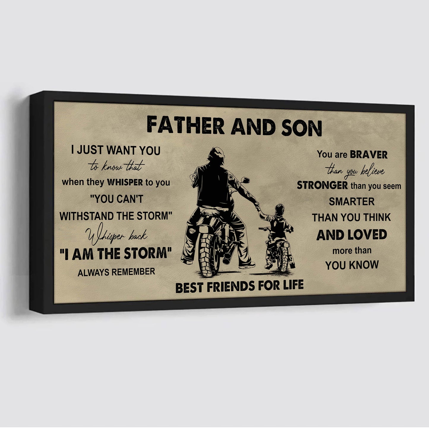 DRB Father And Son Best Friends For Life - I Am The Storm Poster Canvas Gift For Son From Father-Photo Upload