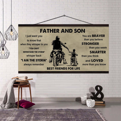 Sport-Family Father And Son Best Friends For Life - I Am The Storm Poster Canvas Gift For Son From Father