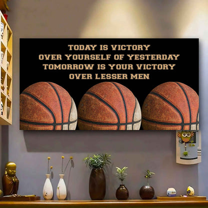 Tennis Poster Canvas - Today Is Victory Over Yourself Over Yourself Of Yesterday Tomorrow Is Your Victory Over Lesser Men