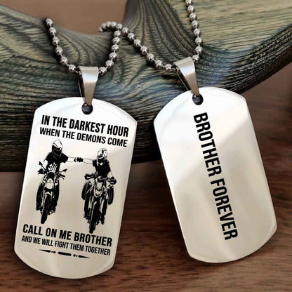 DRB Customizable engraved black dog tag double sided gift from brother, brother forevers