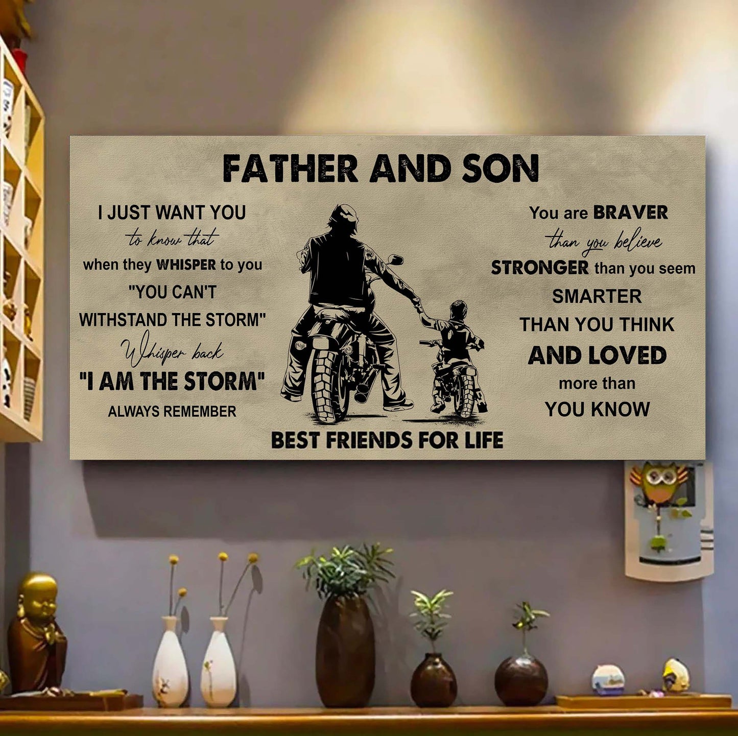 DRB Father And Son Best Friends For Life - I Am The Storm Poster Canvas Gift For Son From Father-Photo Upload