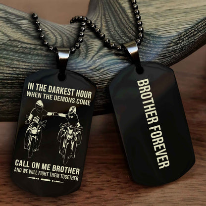 DRB Customizable engraved black dog tag double sided gift from brother, brother forevers