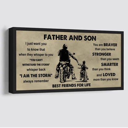 Sport-Family Father And Son Best Friends For Life - I Am The Storm Poster Canvas Gift For Son From Father