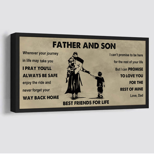 Knight Templar Father And Daughter Best Friends For Life - Ver 2 Never Forget Your Way Back Home Poster Canvas Gift For Son From Father