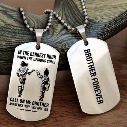Brotherhood Dog Tag Necklace – Custom Engraved, Double-Sided Gift for Brothers