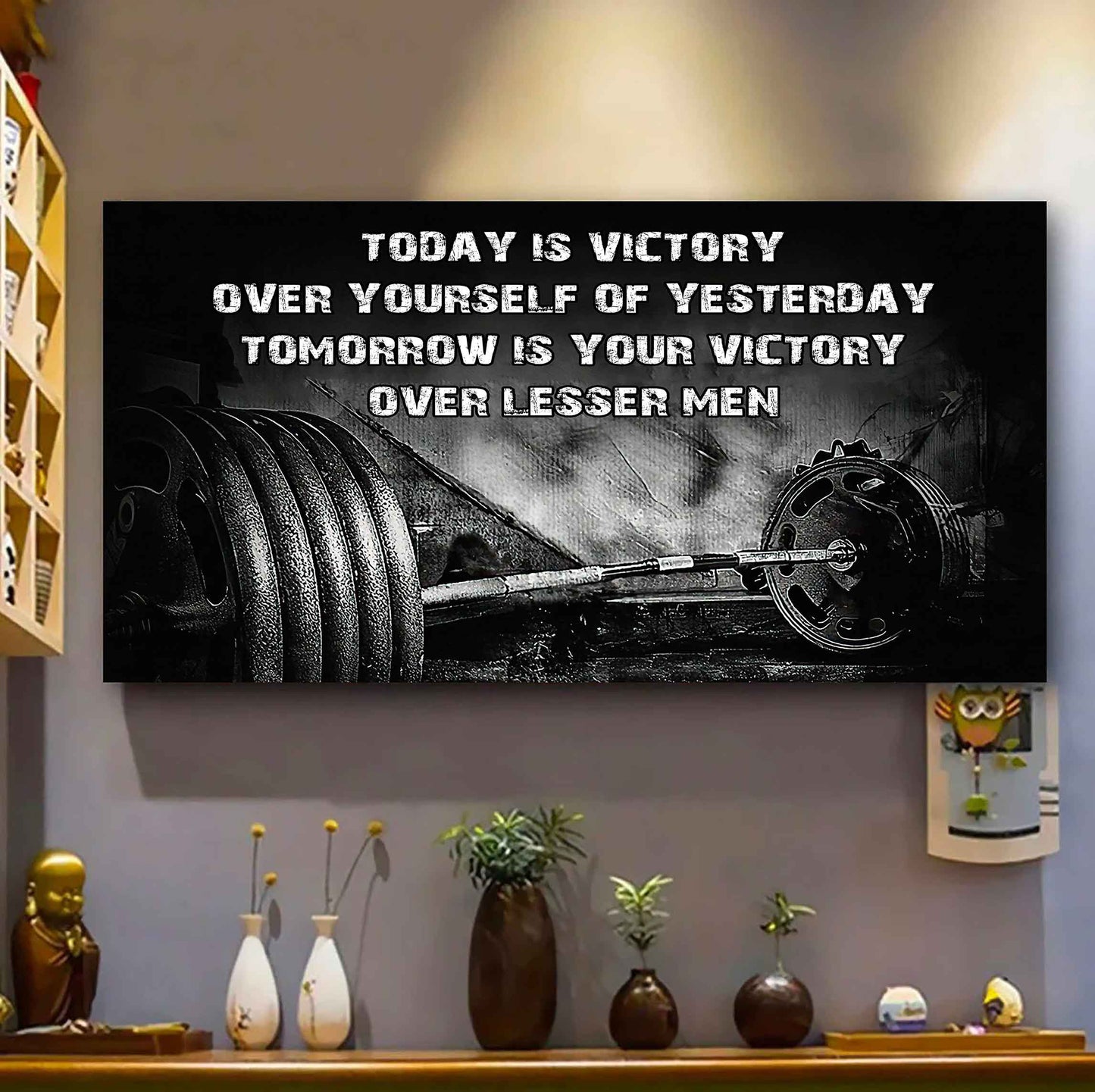 American Football Poster Canvas - Today Is Victory Over Yourself Over Yourself Of Yesterday Tomorrow Is Your Victory Over Lesser Men