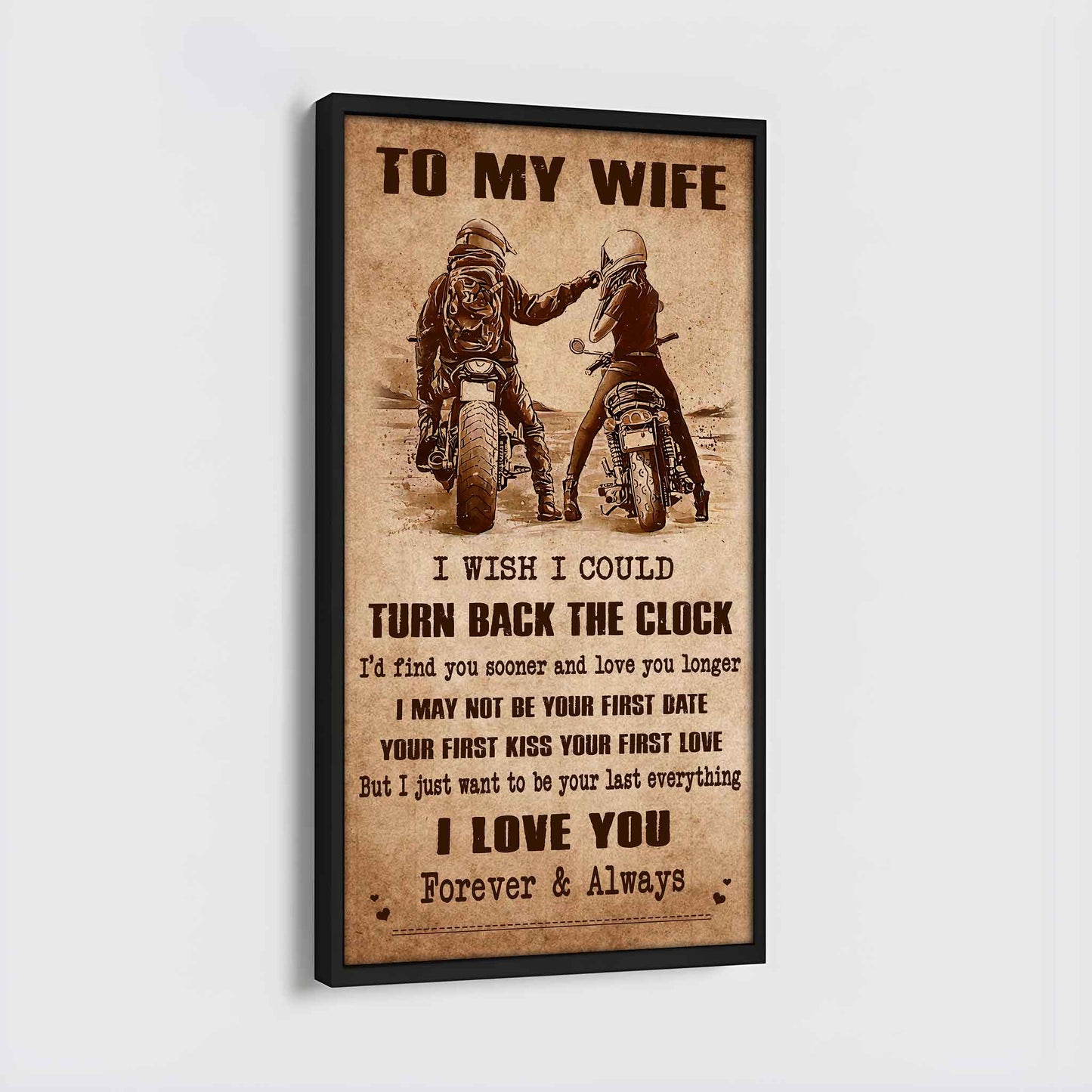 Family Poster Canvas To My Wife I Wish I Could Turn Back The Clock - I Love You Forever And Always Gift For Your Wife