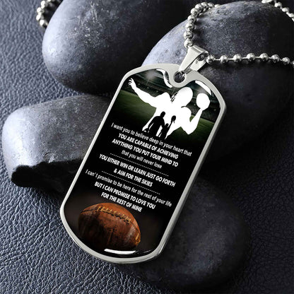Sport Military Chain 18K Gold Plated Silver Plated To My Son From Dad Motivation Message