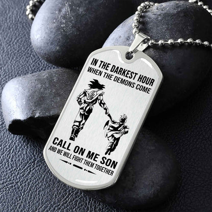 DRB Military Chain Silver Plated 18K Gold Plated Call On Me Son Gift For Your Son