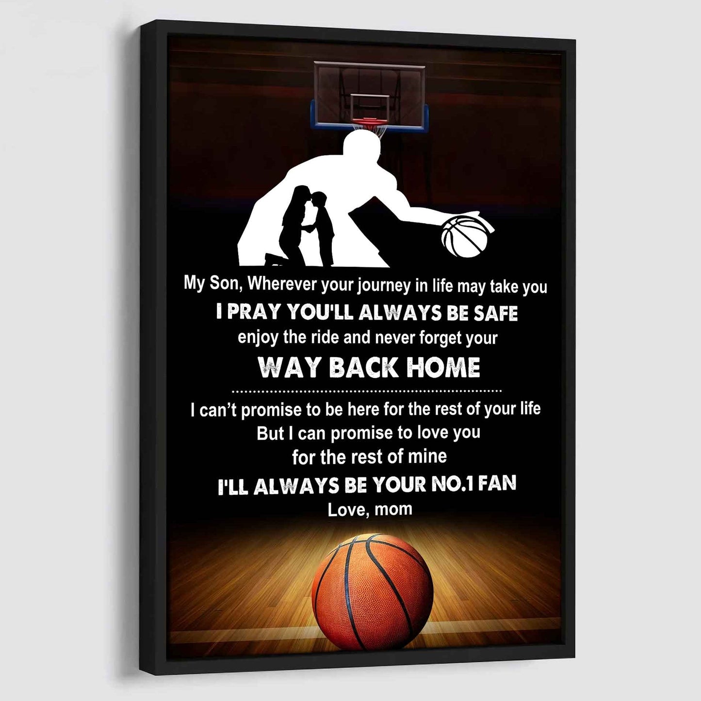 Baseball Poster Canvas Mom To Son - Never Forget Your Way Back Home I Will Always Your No 1 Fan