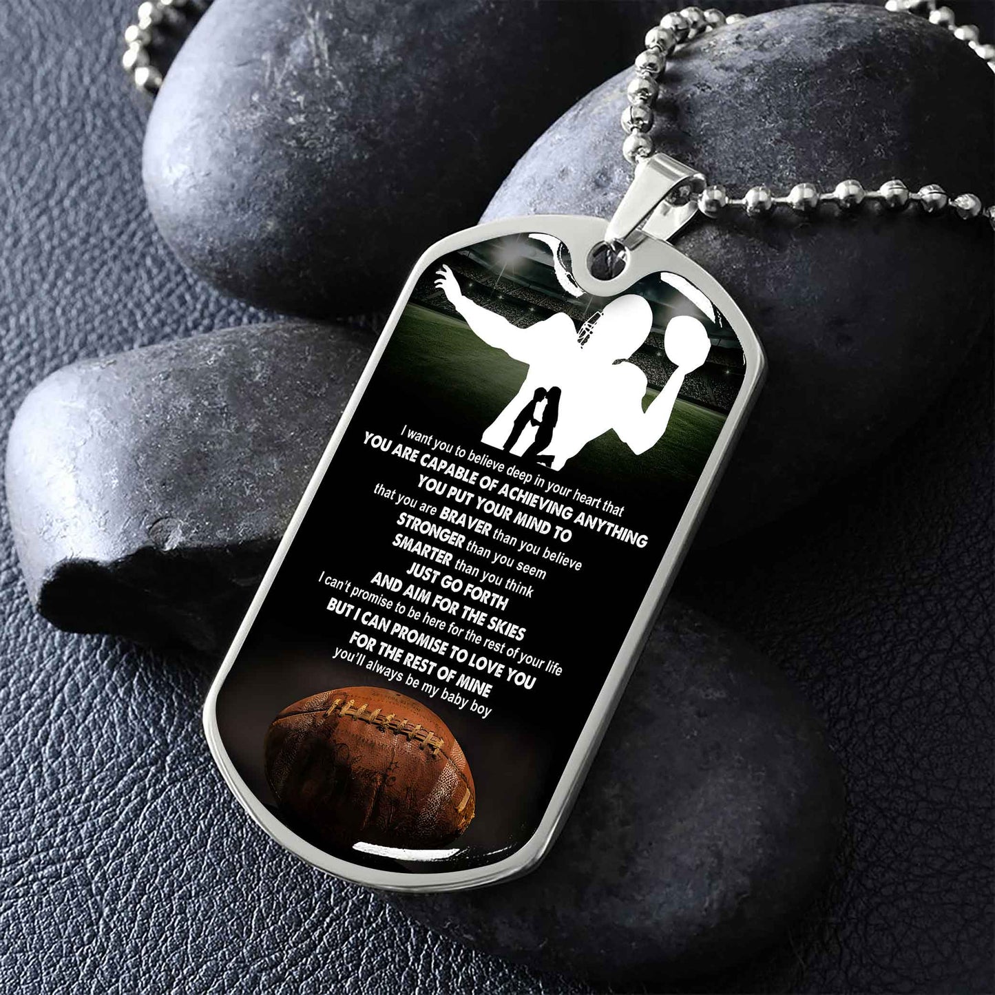Sport Military Chain 18K Gold Plated Silver Plated To My Son Mom Motivation Message