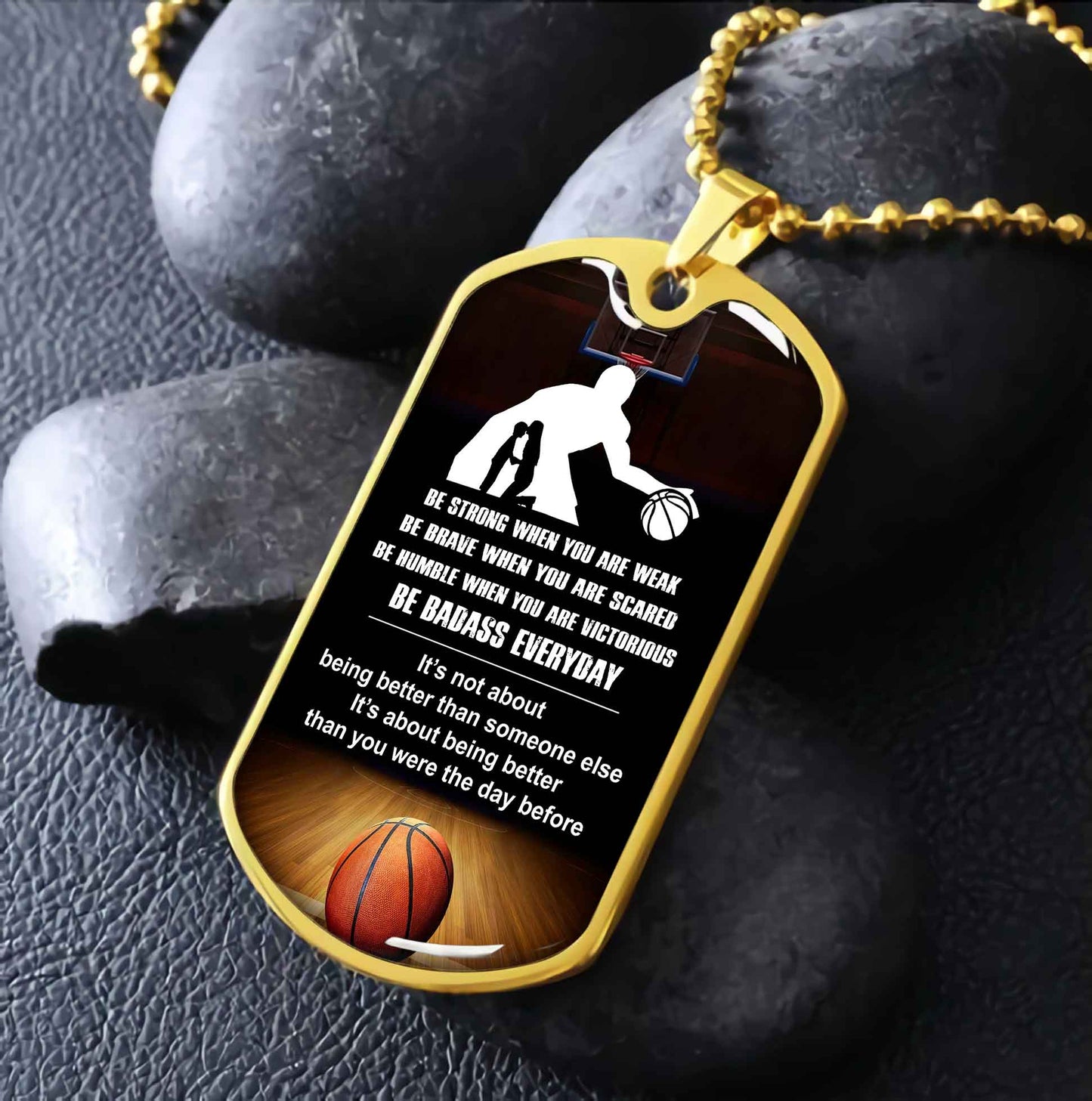 Sport Military Chain 18K Gold Plated Silver Plated To My Son Mom Motivation Message